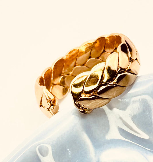 Hypoallergenic Gold Played Cuban Ring - Nickel Free Stainless Steel Jewelry for Sensitive Skin Amtikiss Casuals