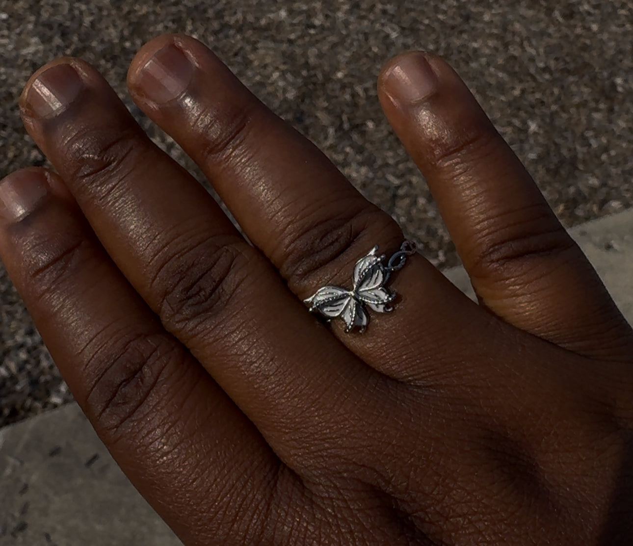 Elegant 925 Sterling Silver Butterfly Ring - Adjustable Vintage Nature Jewelry for Women