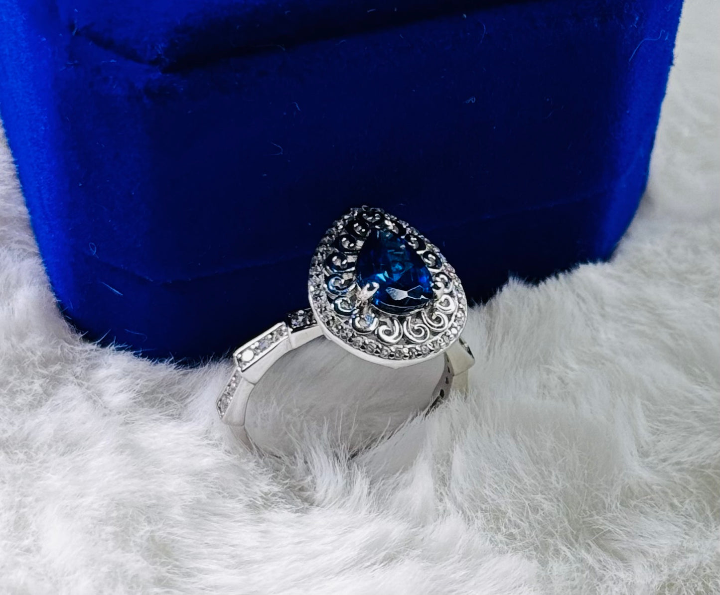 925 Sterling Silver Sapphire Fidget Ring - Removable Head Anxiety Ring Amtikiss Casuals