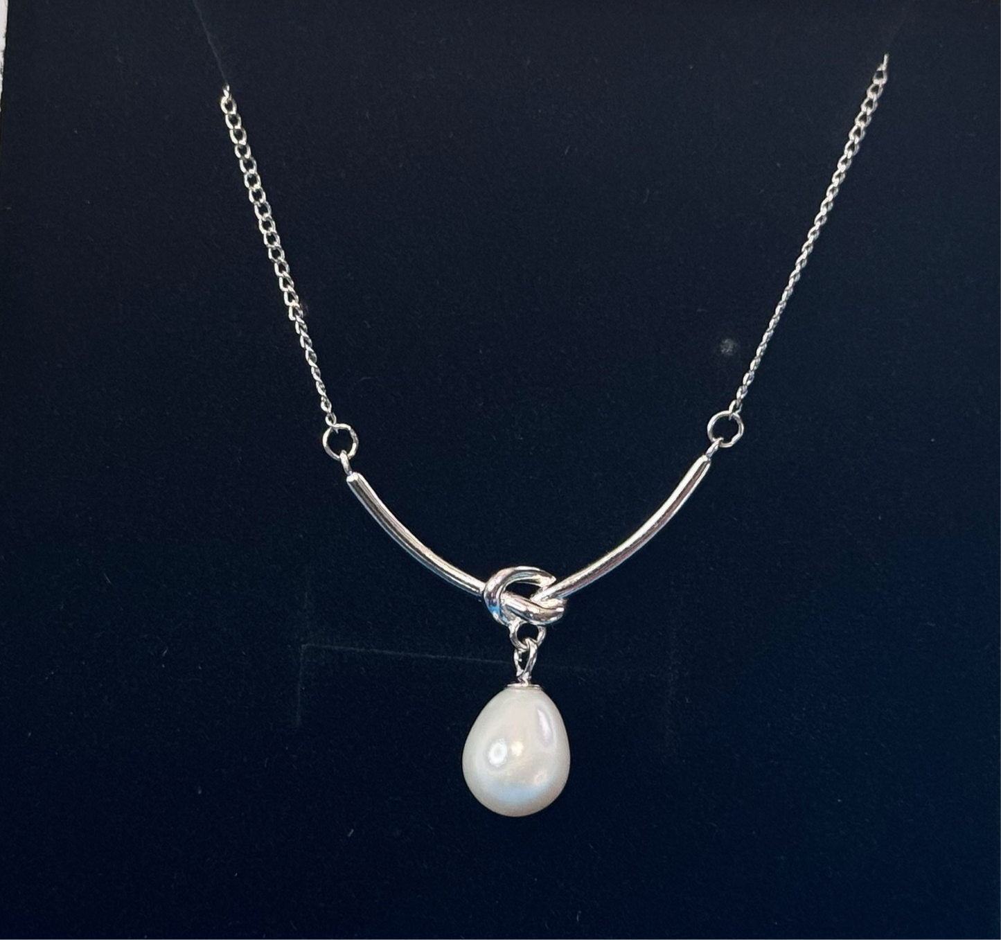 S925 Knot Pearl Pendant Necklace – Elegant S925 Knot Necklace & Pearl Pendant