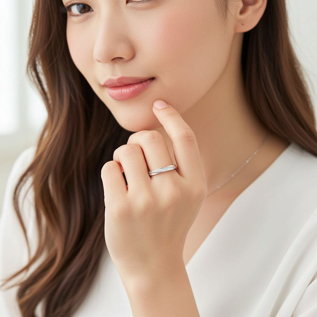 Adjustable 999 Sterling Silver Twisted Ring with Clear Zircon - Hypoallergenic Luxury Jewelry