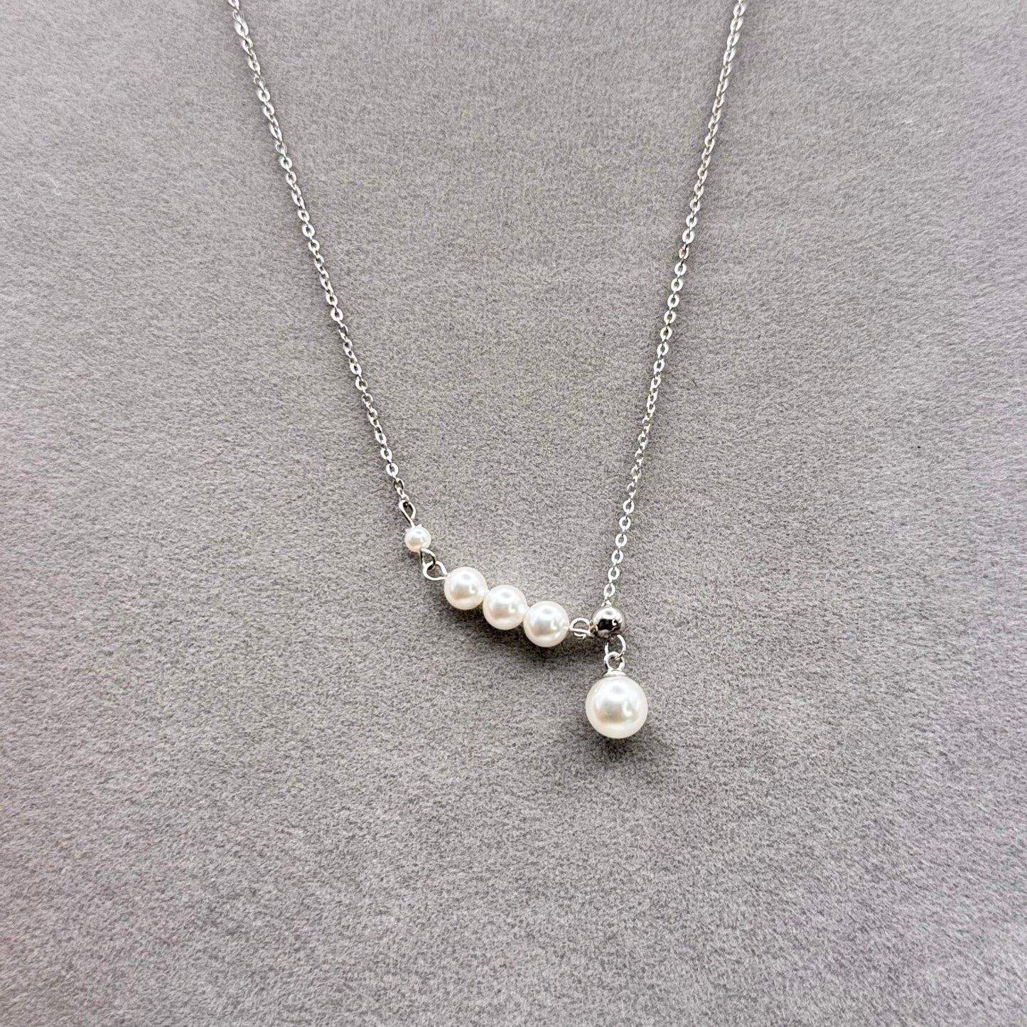 Elegant 925 Sterling Silver Pearl Chain Necklace - Delicate Pearl Jewelry Amtikiss Casuals