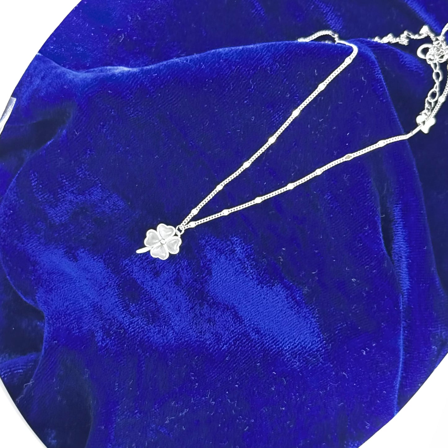 925 Sterling Silver Four-Leaf Clover Necklace – Hypoallergenic Lucky Charm with Mother-of-Pearl Inlay for Sensitive Skin