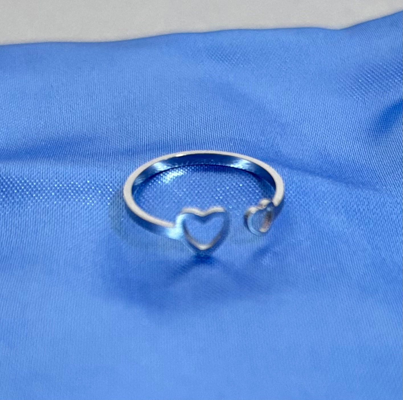 Stainless Steel Open Ring – Adjustable Two Hearts Ring for Women