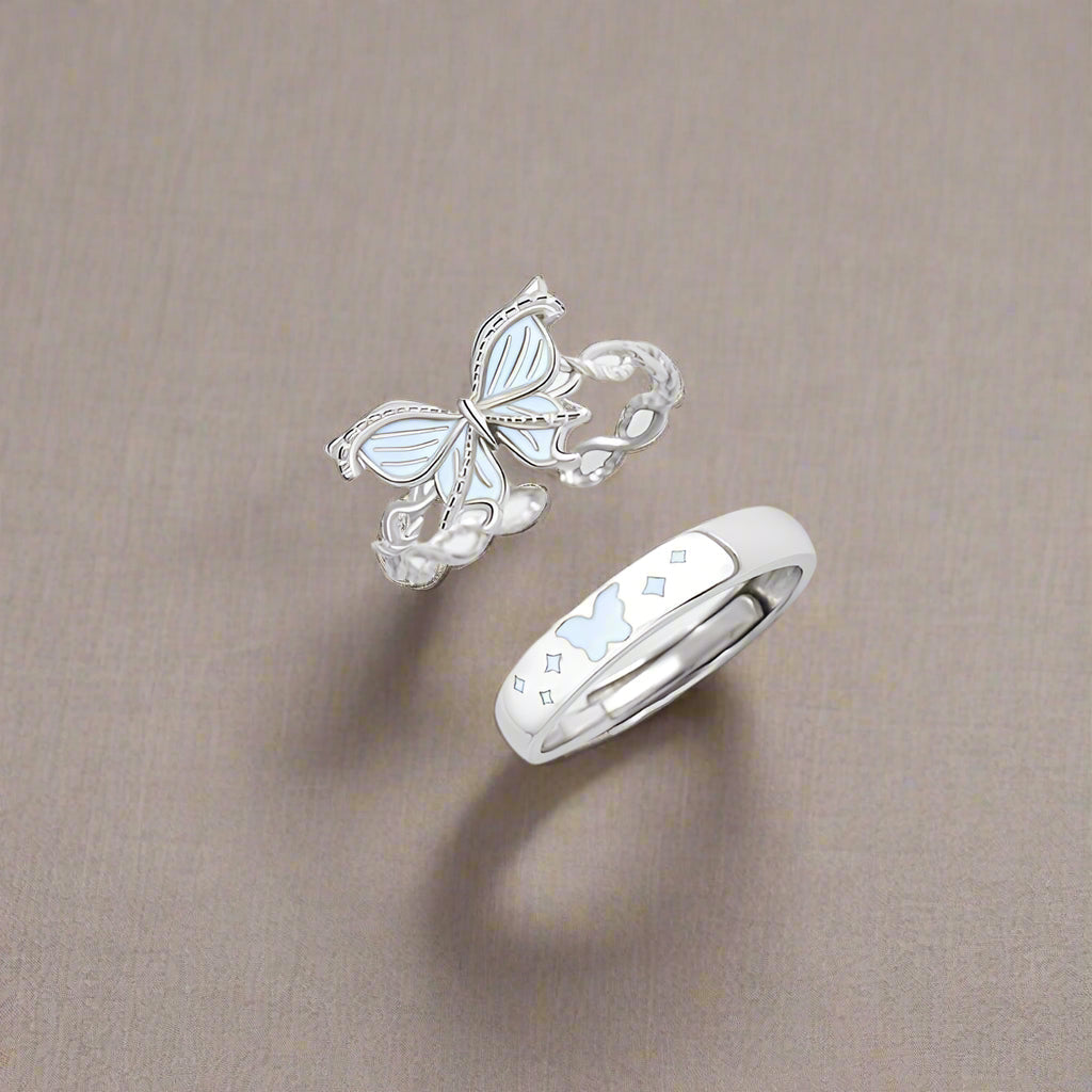 Elegant 925 Sterling Silver Butterfly Ring - Adjustable Vintage Nature Jewelry for Women