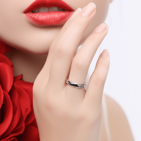 Adjustable 999 Sterling Silver Ring with Twisted Clear Zircon - Hypoallergenic Luxury Jewelry - Amtikiss Casuals