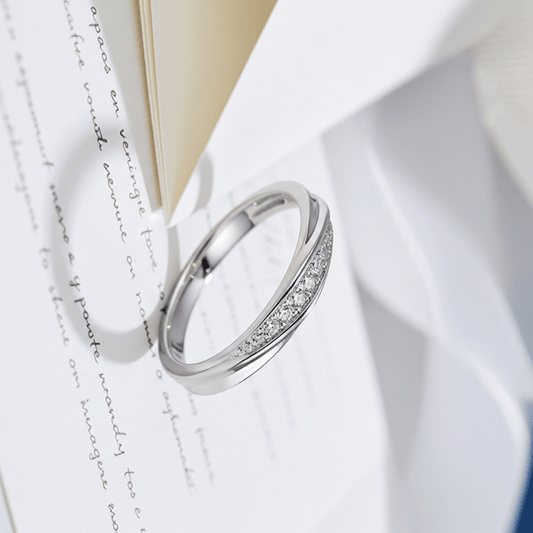 Adjustable 999 Sterling Silver Twisted Ring with Clear Zircon - Hypoallergenic Luxury Jewelry - Amtikiss Casuals