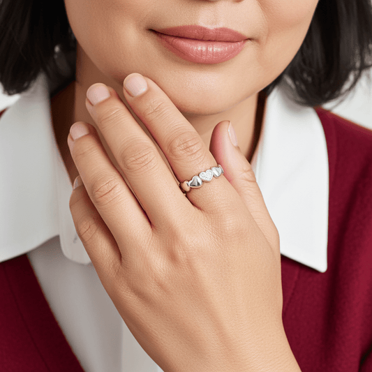 All - Heart Open Ring – Minimalist Stainless Steel Heart Ring for Women | Hypoallergenic Love Symbol Jewelry - Amtikiss Casuals