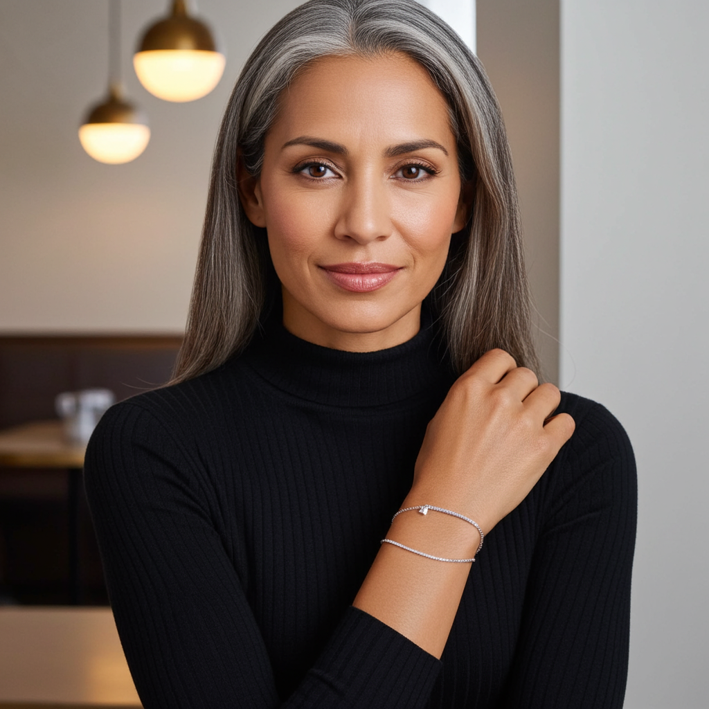 Dainty Dual-Layer 925 Sterling Silver Bracelet – Hypoallergenic Everyday Elegance with Pavé & CZ Charm