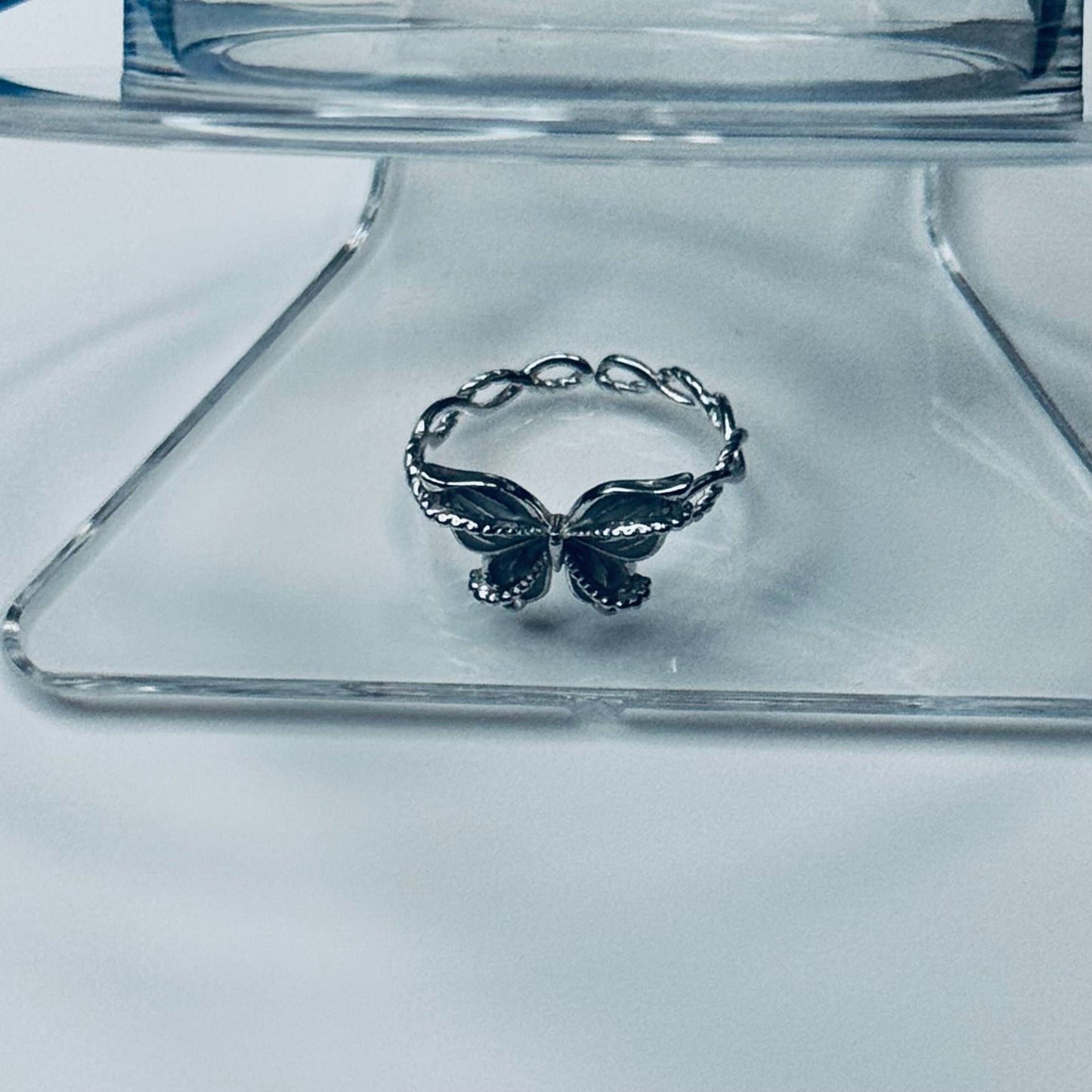 Elegant 925 Sterling Silver Butterfly Ring - Adjustable Vintage Nature Jewelry for Women - Amtikiss Casuals