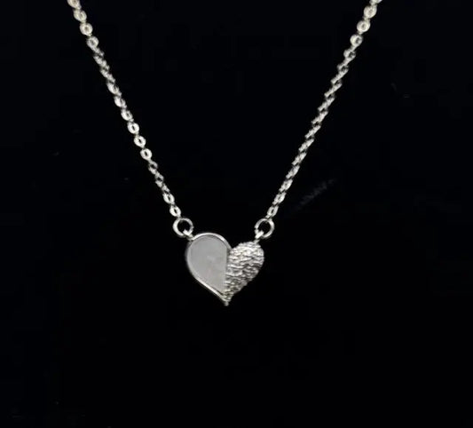 Elegant Symmetric Heart Pendant Necklace – Stainless Steel & Heart Pendant Jewelry - Amtikiss Casuals