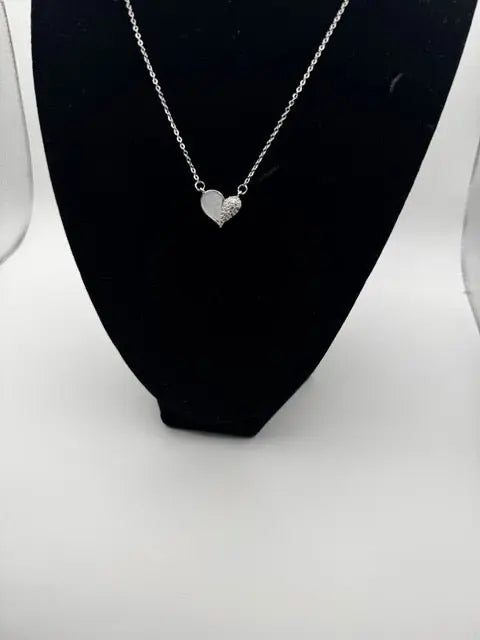 Elegant Symmetric Heart Pendant Necklace – Stainless Steel & Heart Pendant Jewelry - Amtikiss Casuals