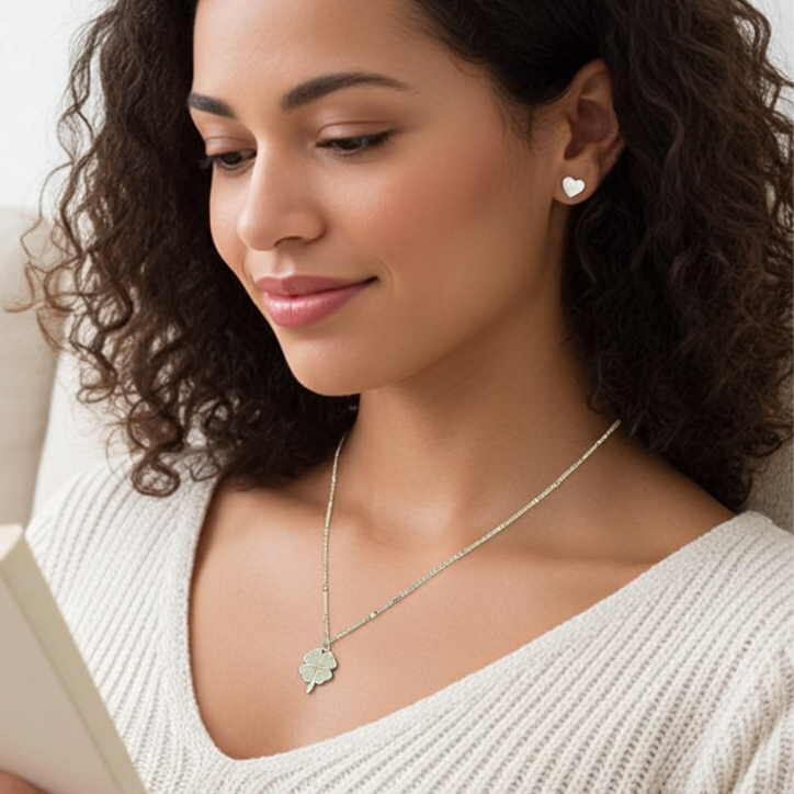 Woman reading a book with a white background