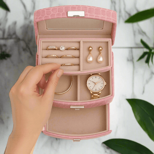 Luxury Jewelry Box – 3 Layers Tangle Free Jewelry Organizer & Elegant Designer Jewelry Chest - Amtikiss Casuals