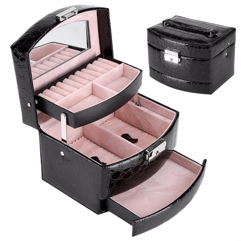 Luxury Jewelry Box – 3 Layers Tangle Free Jewelry Organizer & Elegant Designer Jewelry Chest - Amtikiss Casuals