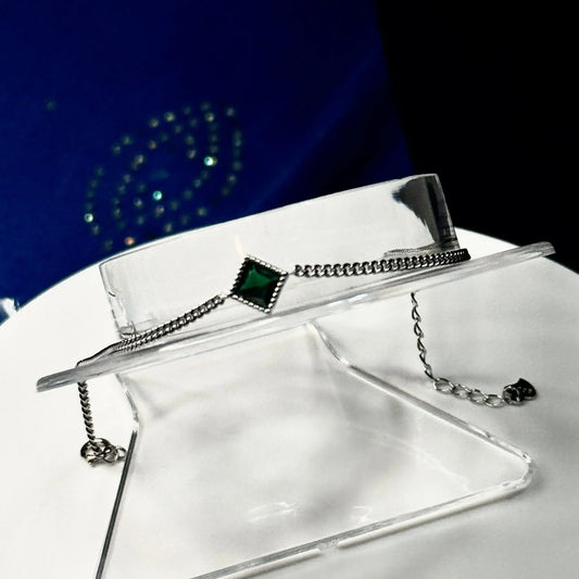 Luxury S925 Sterling Silver Green Zircon Bracelet - Elegant Gold - Plated Jewelry - Amtikiss Casuals