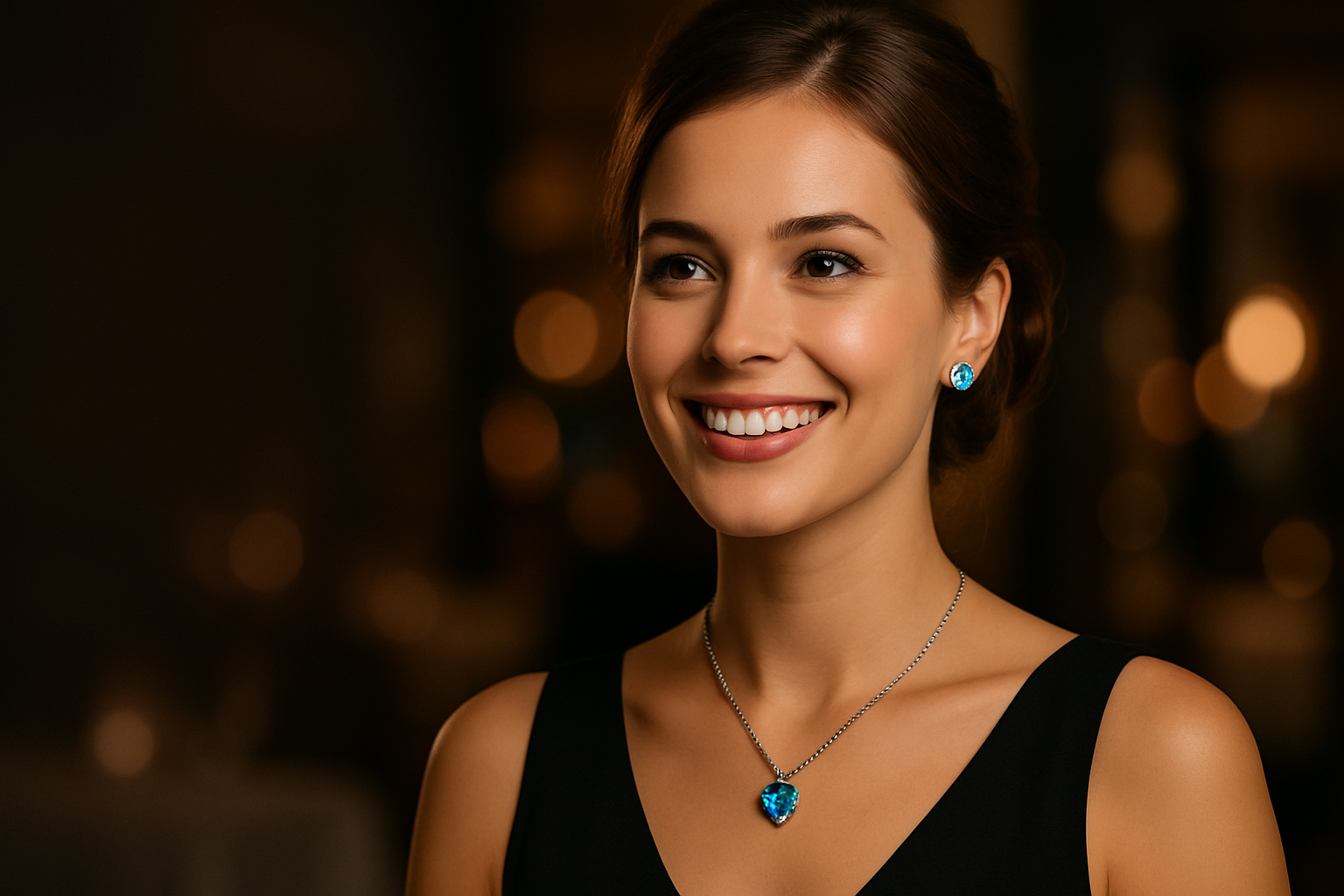 Optimized lifestyle hero banner image with woman wearing blue heart jewelry