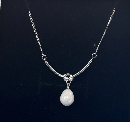 S925 Knot Pearl Pendant Necklace – Elegant S925 Knot Necklace & Pearl Pendant - Amtikiss Casuals