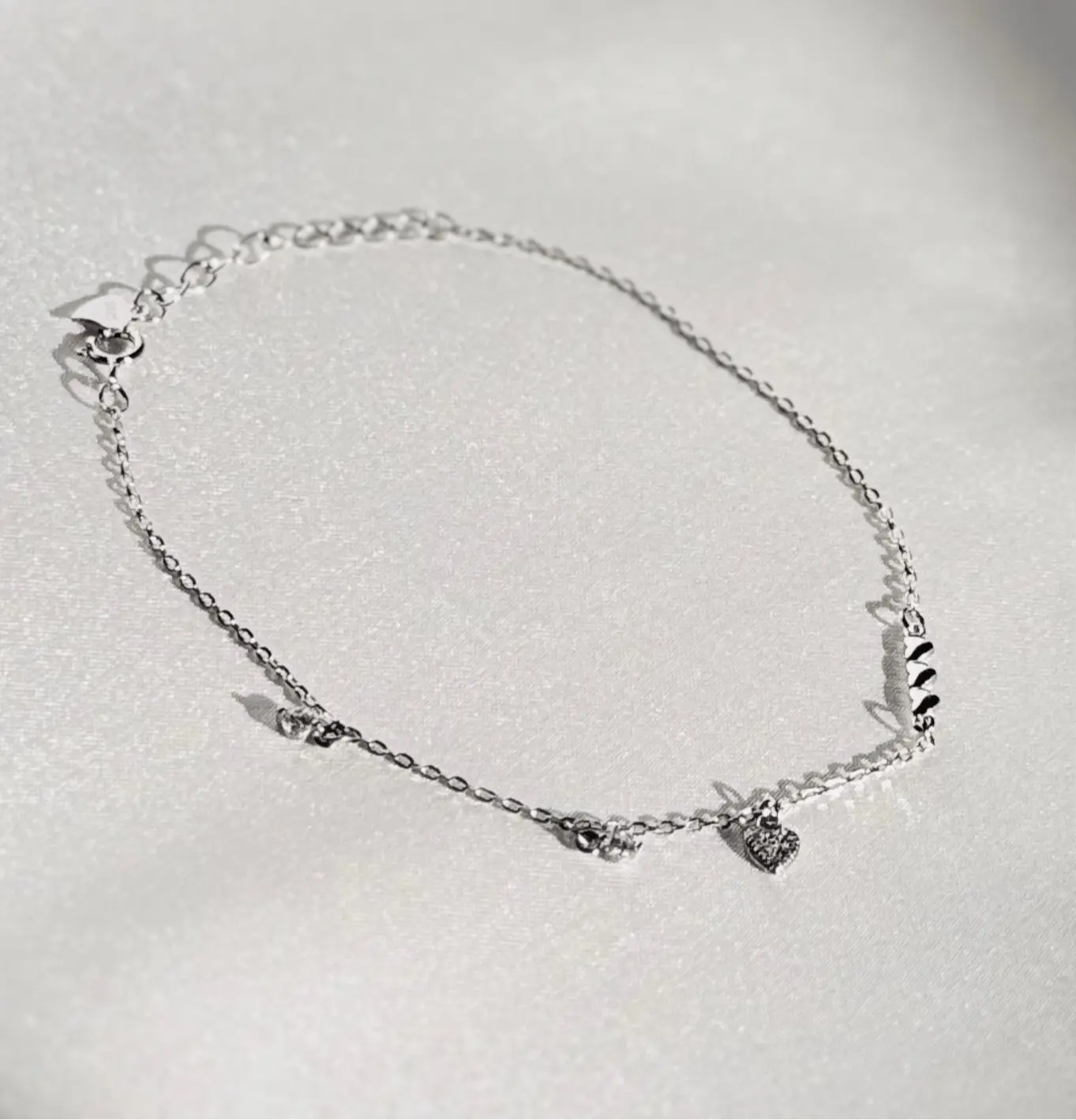 S925 Sterling Silver Heart Zirconia Bracelet - Romantic Hypoallergenic Jewelry for Women - Amtikiss Casuals