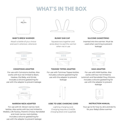 3.0 Portable Bottle Warmer Adapter Set (Warmer + Four Adapters) The Baby's Brew