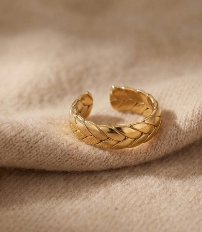 Hypoallergenic Gold Played Cuban Ring - Nickel Free Stainless Steel Jewelry for Sensitive Skin Amtikiss Casuals
