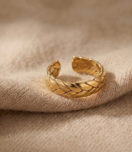 Hypoallergenic Gold Played Cuban Ring - Nickel Free Stainless Steel Jewelry for Sensitive Skin Amtikiss Casuals