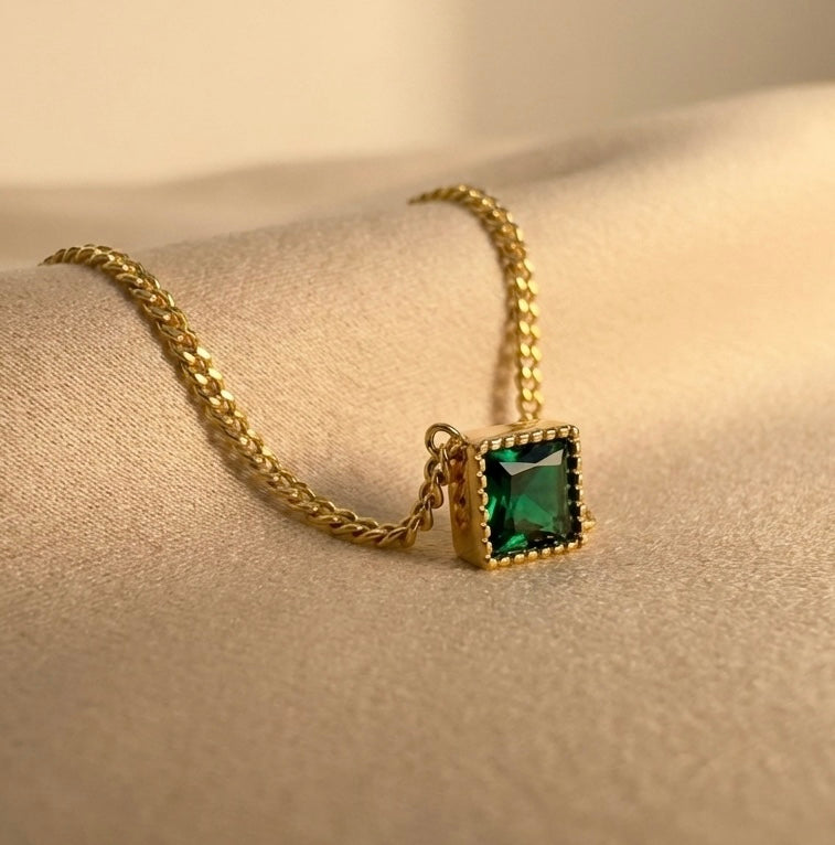 Luxury S925 Sterling Silver Green Zircon Bracelet - Elegant Gold-Plated Jewelry Amtikiss