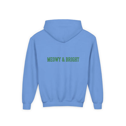 Meowy and Bright Christmas Cats Youth Hoodie | Jolly Holiday Cat Design Printify