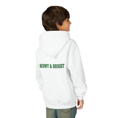 Meowy and Bright Christmas Cats Youth Hoodie | Jolly Holiday Cat Design Printify