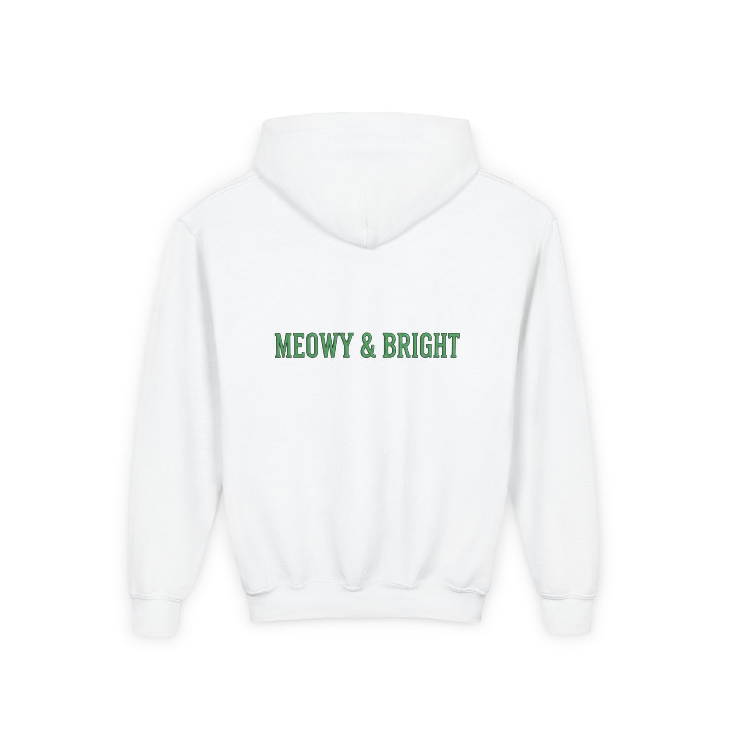 Meowy and Bright Christmas Cats Youth Hoodie | Jolly Holiday Cat Design Printify