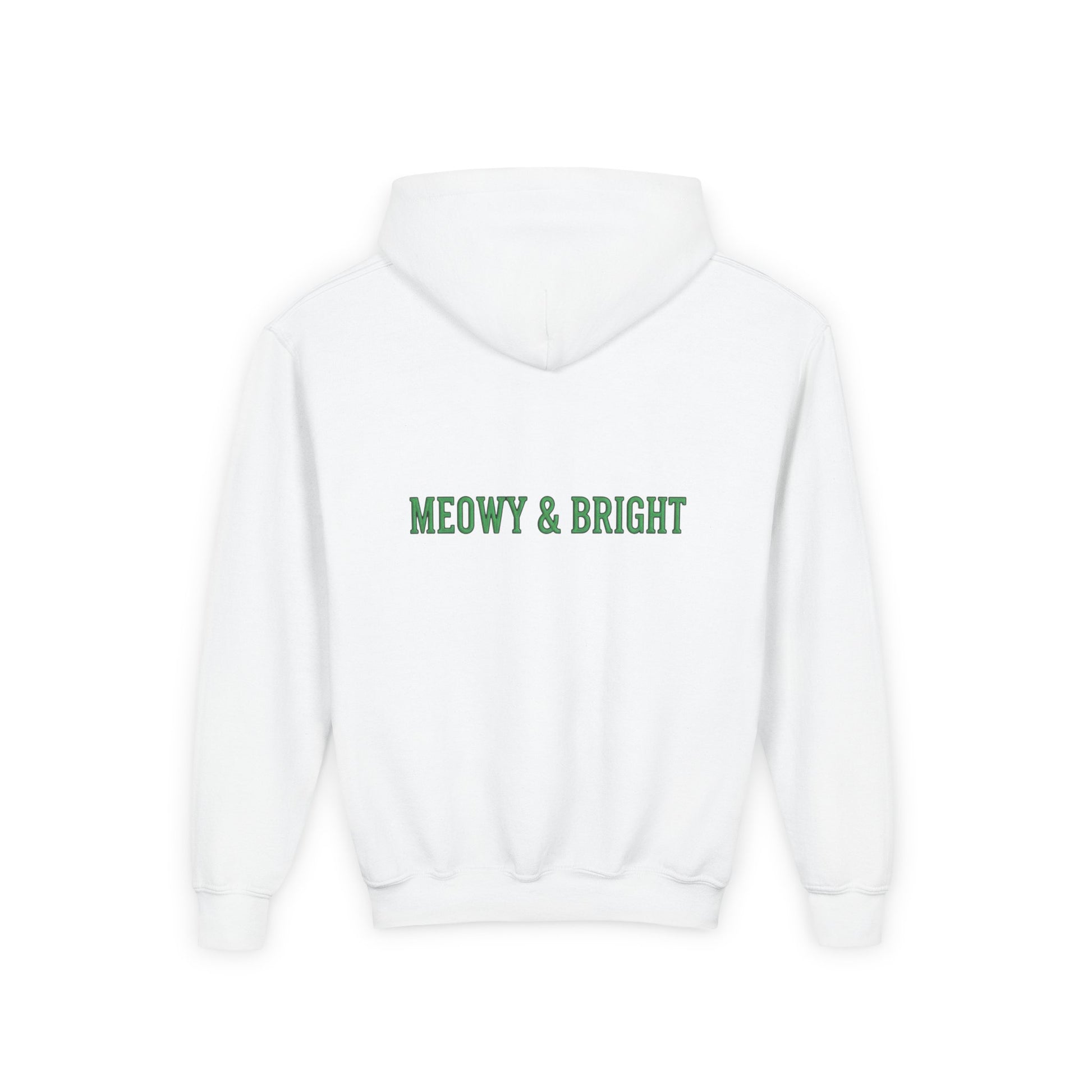 Meowy and Bright Christmas Cats Youth Hoodie | Jolly Holiday Cat Design Printify