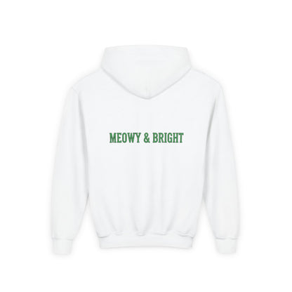 Meowy and Bright Christmas Cats Youth Hoodie | Jolly Holiday Cat Design Printify