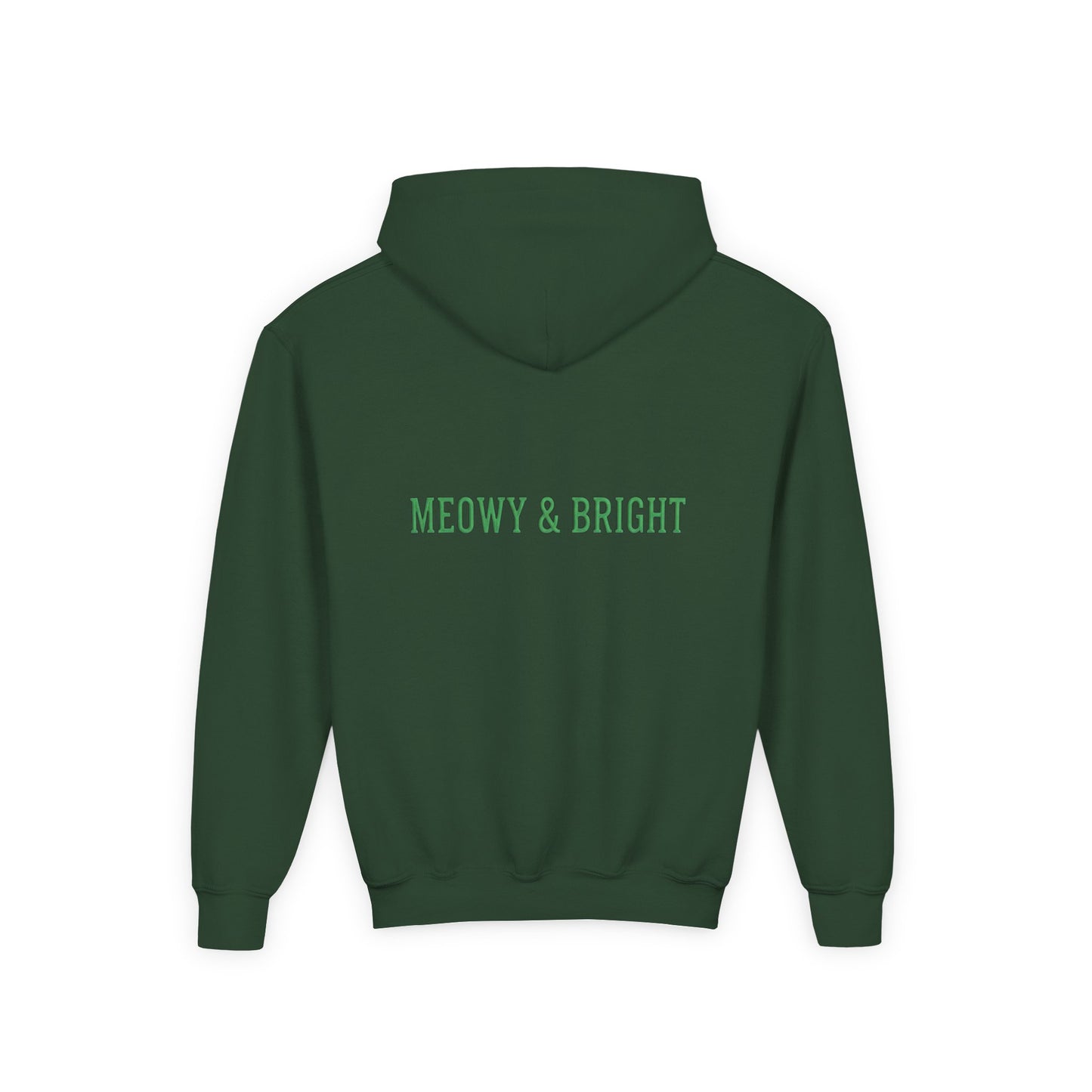 Meowy and Bright Christmas Cats Youth Hoodie | Jolly Holiday Cat Design Printify