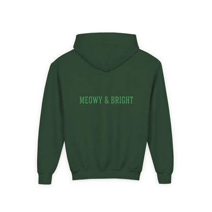 Meowy and Bright Christmas Cats Youth Hoodie | Jolly Holiday Cat Design Printify