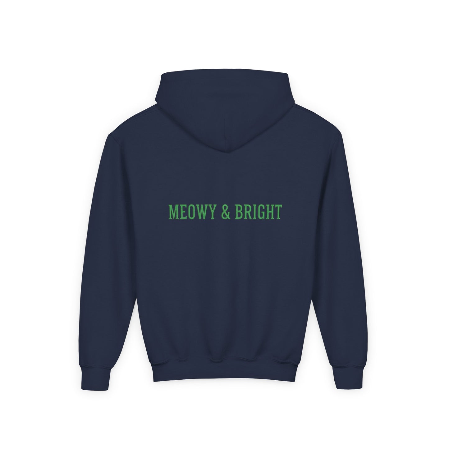 Meowy and Bright Christmas Cats Youth Hoodie | Jolly Holiday Cat Design Printify