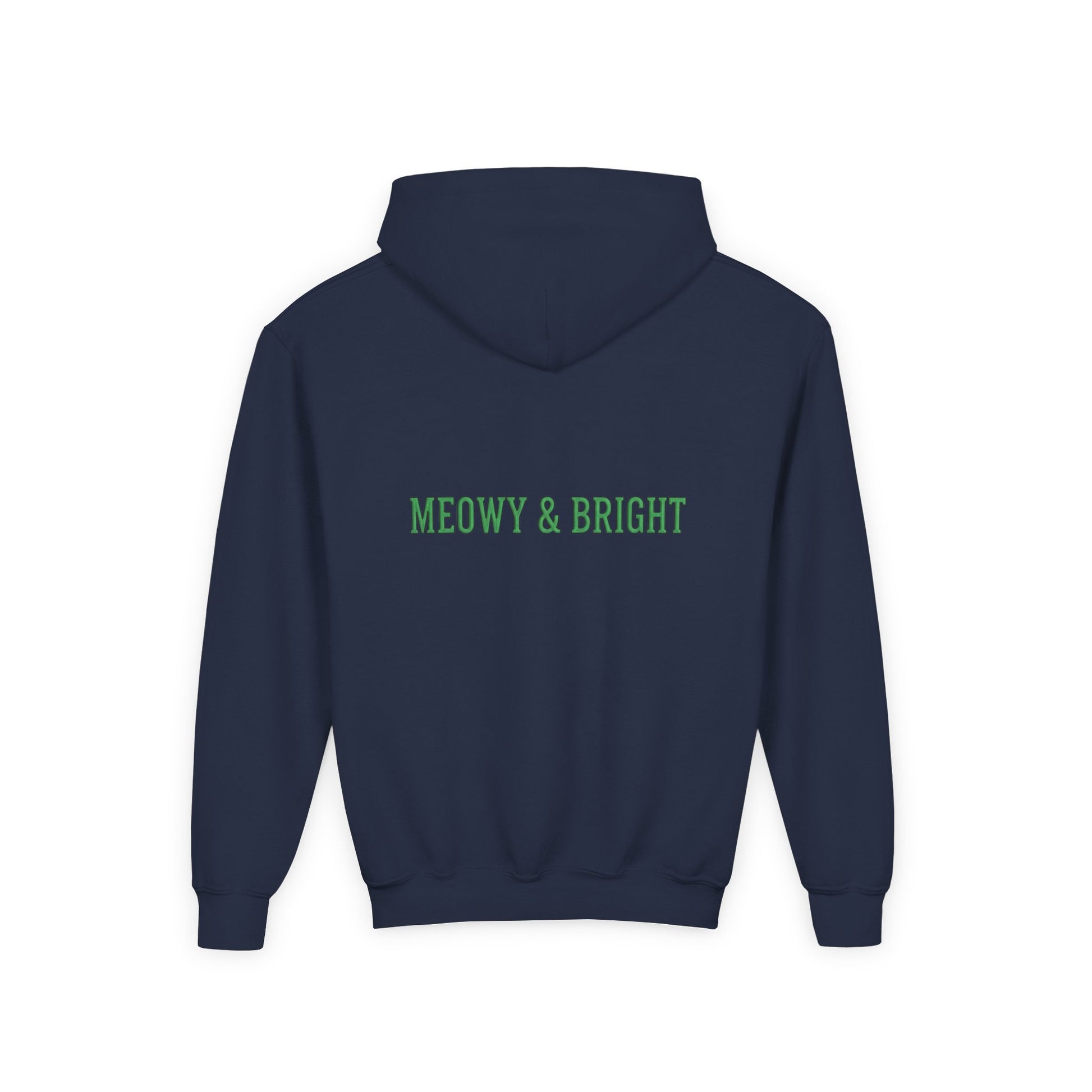 Meowy and Bright Christmas Cats Youth Hoodie | Jolly Holiday Cat Design Printify