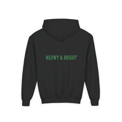 Meowy and Bright Christmas Cats Youth Hoodie | Jolly Holiday Cat Design Printify