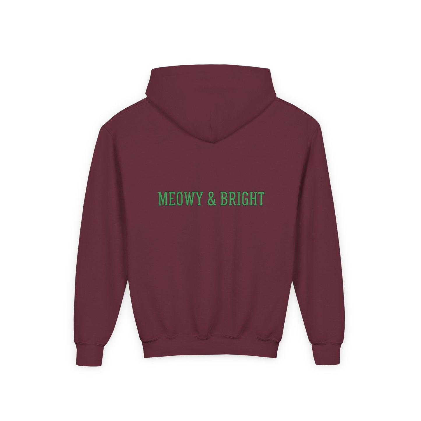 Meowy and Bright Christmas Cats Youth Hoodie | Jolly Holiday Cat Design Printify