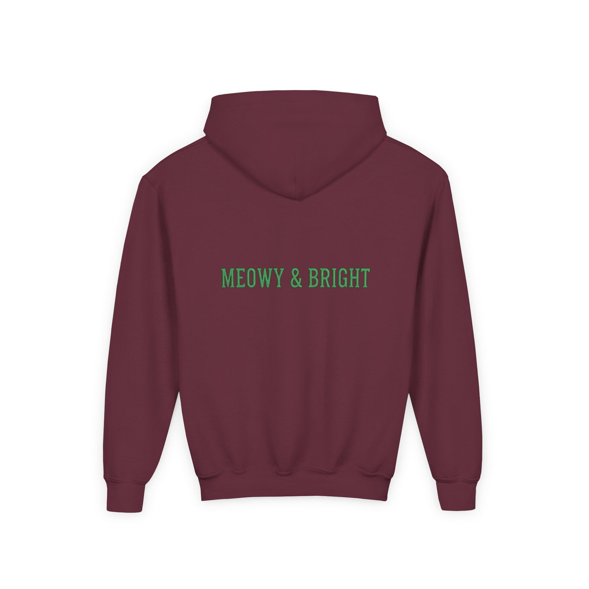 Meowy and Bright Christmas Cats Youth Hoodie | Jolly Holiday Cat Design Printify