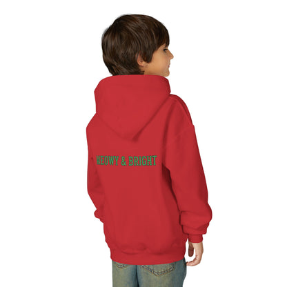 Meowy and Bright Christmas Cats Youth Hoodie | Jolly Holiday Cat Design Printify