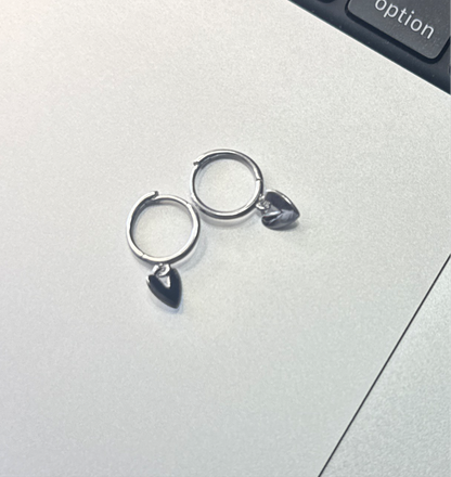 925 Sterling Silver Hoop Heart Dangle for kids and Adults with Sensitive Skin. Amtikiss