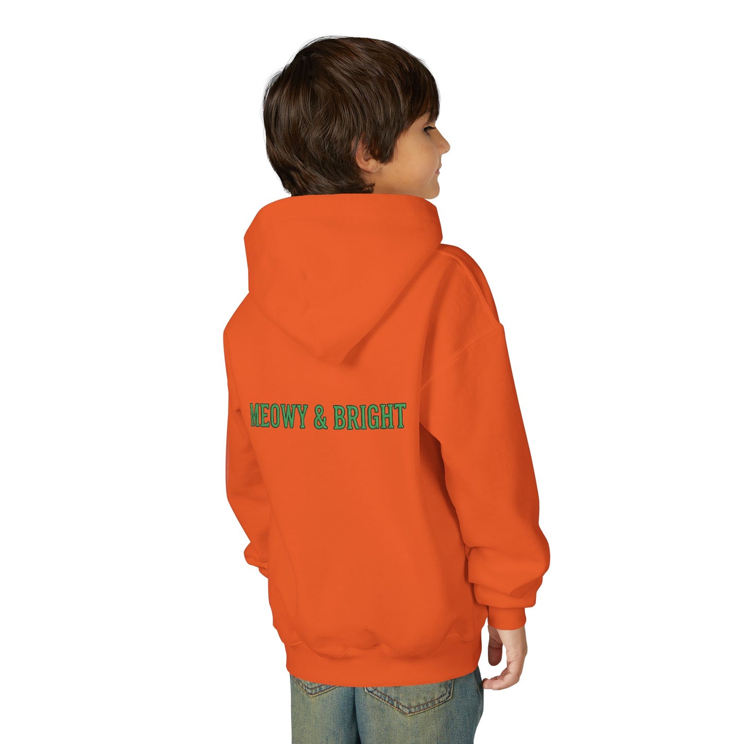 Meowy and Bright Christmas Cats Youth Hoodie | Jolly Holiday Cat Design Printify