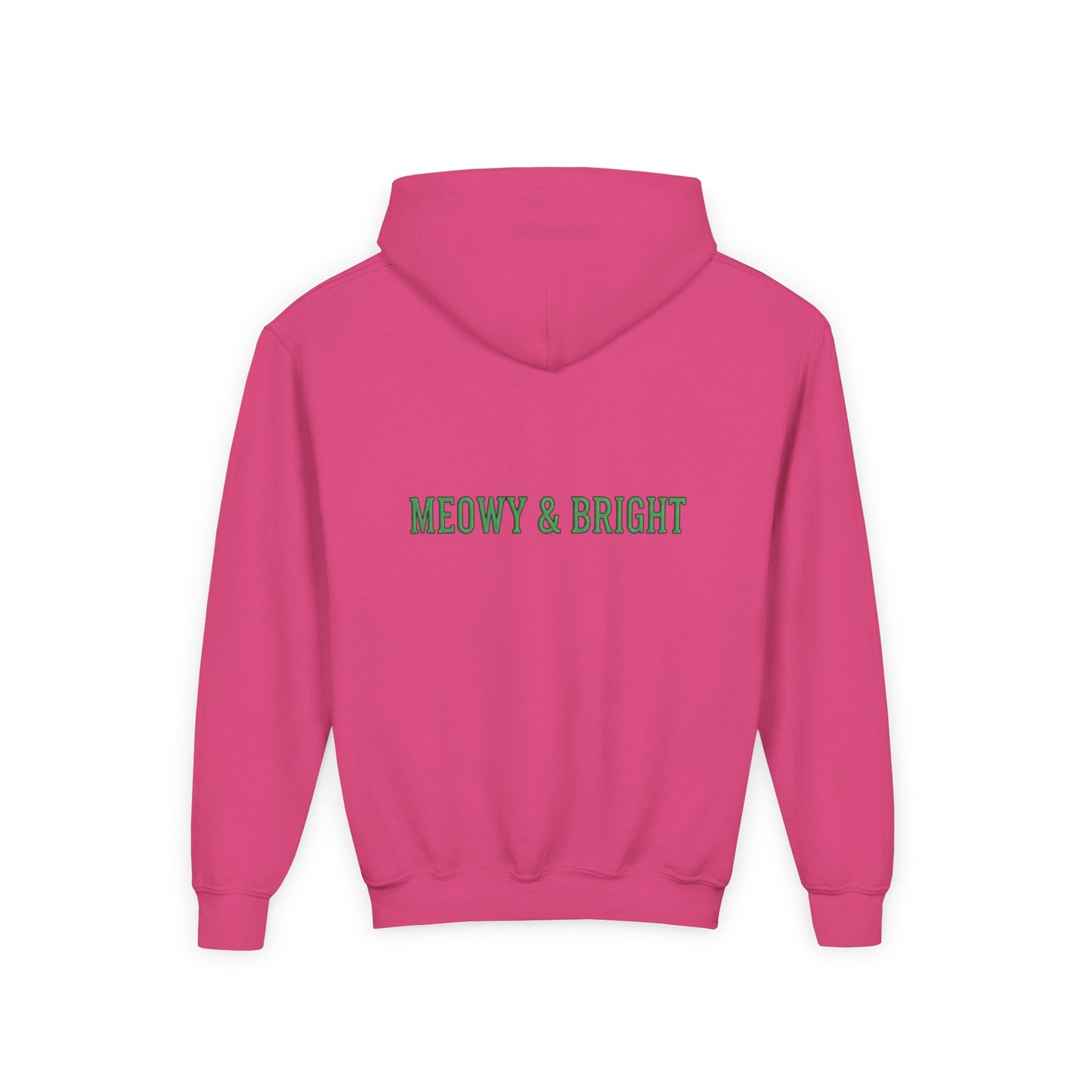 Meowy and Bright Christmas Cats Youth Hoodie | Jolly Holiday Cat Design Printify