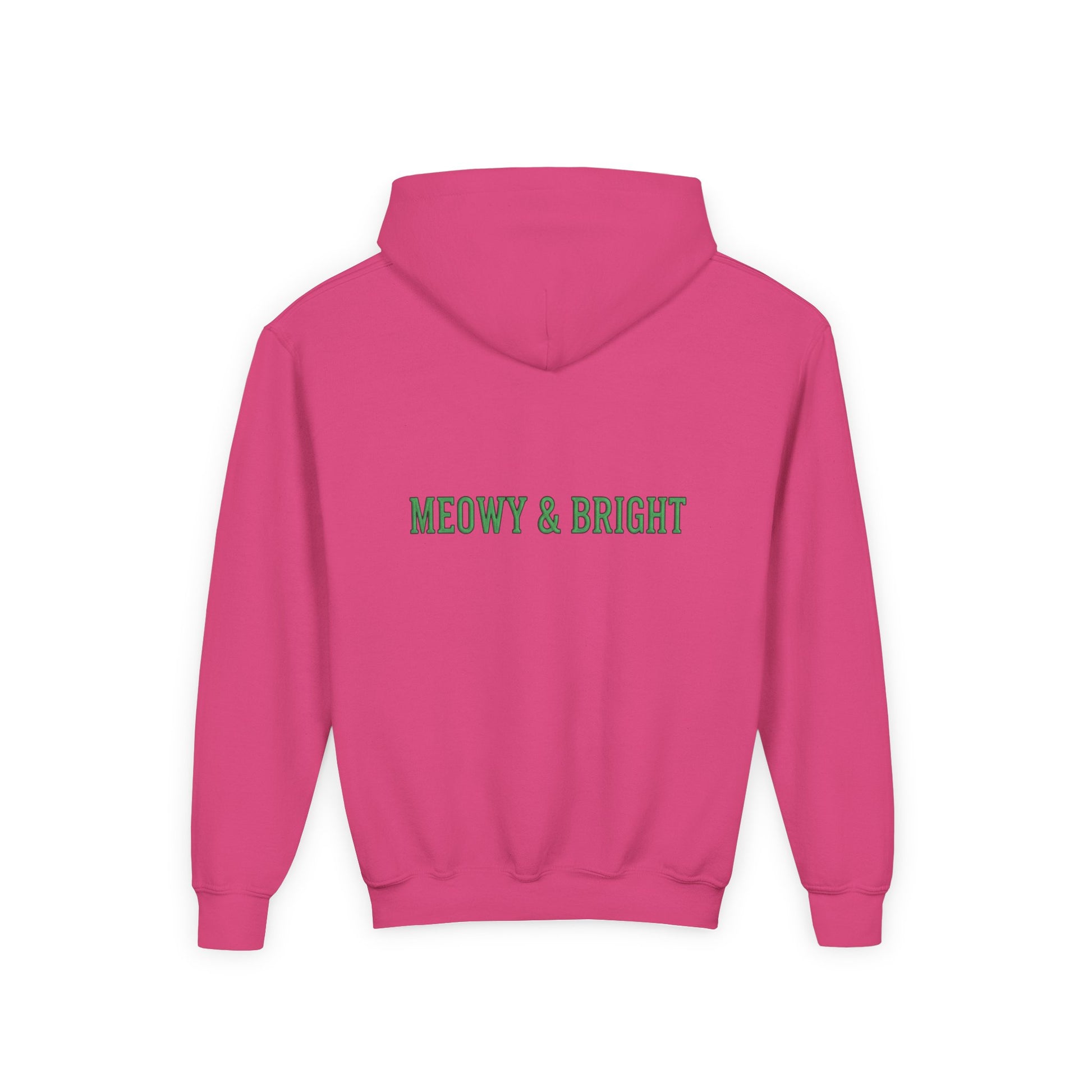 Meowy and Bright Christmas Cats Youth Hoodie | Jolly Holiday Cat Design Printify