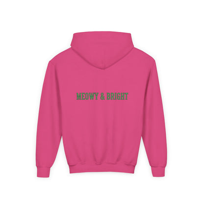 Meowy and Bright Christmas Cats Youth Hoodie | Jolly Holiday Cat Design Printify
