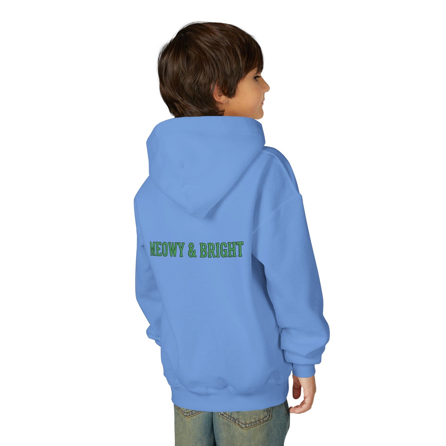 Meowy and Bright Christmas Cats Youth Hoodie | Jolly Holiday Cat Design Printify