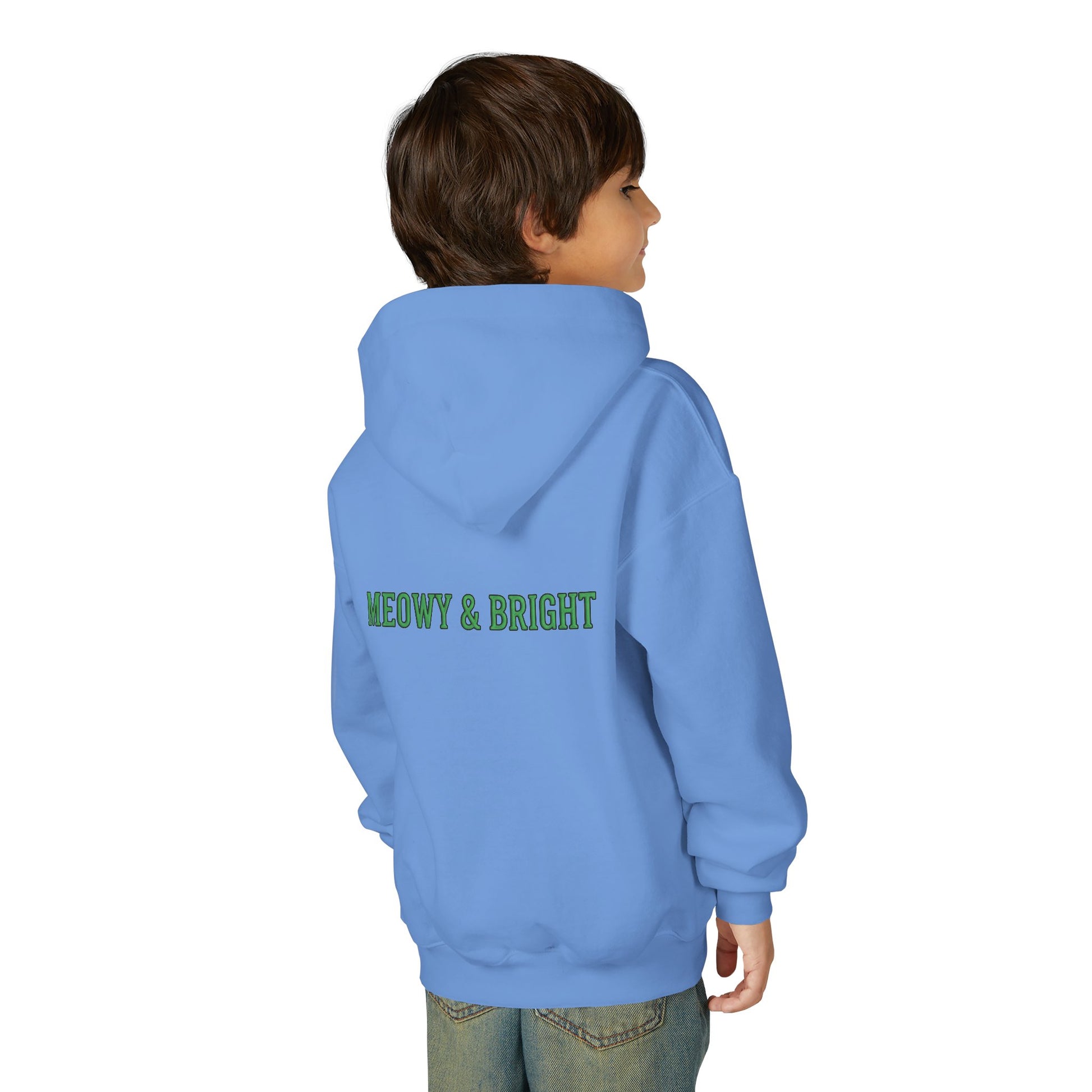 Meowy and Bright Christmas Cats Youth Hoodie | Jolly Holiday Cat Design Printify