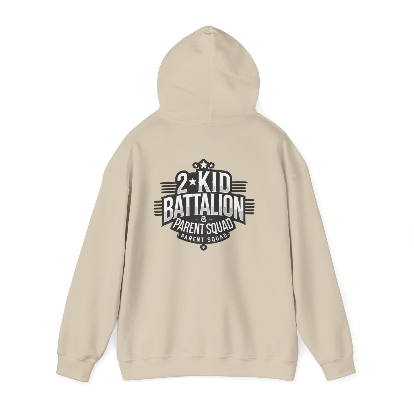 Cozy Pullover Hoodie, Soft Fleece Sweater for Men and Women, Warm Hooded Jumper, Comfy Sweatshirt with Size Chart, Casual Outerwear, 2-Kid-Batallion Printify