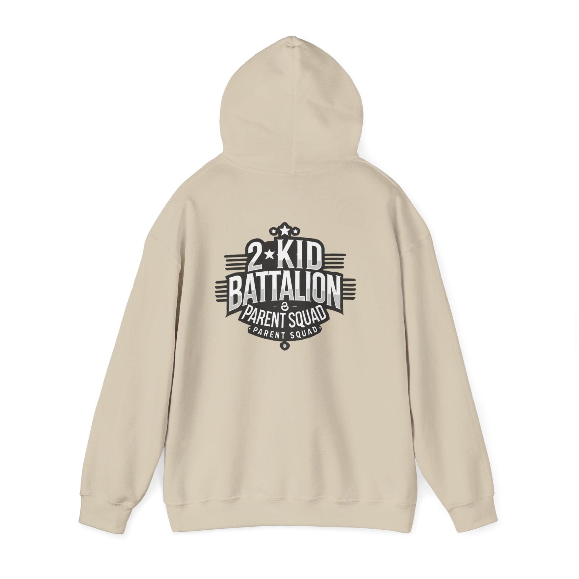 Cozy Pullover Hoodie, Soft Fleece Sweater for Men and Women, Warm Hooded Jumper, Comfy Sweatshirt with Size Chart, Casual Outerwear, 2-Kid-Batallion Printify