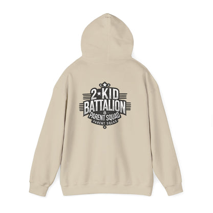 Cozy Pullover Hoodie, Soft Fleece Sweater for Men and Women, Warm Hooded Jumper, Comfy Sweatshirt with Size Chart, Casual Outerwear, 2-Kid-Batallion Printify